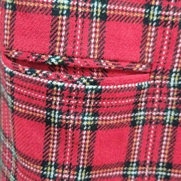 Vintage Sag Harbor Tartan Womans Jacket 8P Plaid Checkered Blazer Velvet - Picture 6 of 6